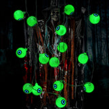 1 x RAW Customer Returns morxinle Halloween decoration garden, 30 LEDs horror green eyeball fairy lights, battery operated, scary with 8 lighting modes for party yard decoration - RRP €6.41