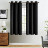 1 x RAW Customer Returns TOPICK thermal curtain with eyelets, blackout curtains, geometric patterned curtains, opaque for bedroom, living room, set of 2 blackout curtains, window curtains, 140 x 175 cm, black - RRP €31.99