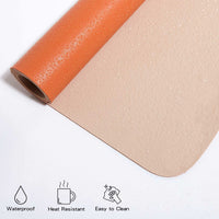 1 x RAW Customer Returns DOBAOJIA Large Mouse Pad, XL Mouse Pad, Office Desk Pad, Laptop Mat, Desk Mat, Writing Mat, Double Sided Use PU Leatherette 80 x 40cm Beige Orange - RRP €17.09