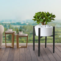 1 x RAW Customer Returns lalago Adjustable plant stand flower stand, 41cm high plant stand flower pot stand made of metal, flower stool plant stool with tray from 24 to 36 cm diameter for flower pot - RRP €28.84