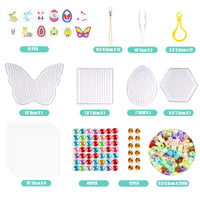 1 x RAW Customer Returns JSTC Iron Beads Easter Plates Set, Egg Rabbit Butterfly Crafts with 2500 Beads 4 Pegboards 12 Pattern Templates Pinboard Accessories for Children Boys Girls Gift - RRP €10.07