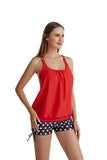 1 x Brand New Delsea Women s Tankini Set Two-Piece Swimsuit with Hot Pants Push Up Swimsuit Beachwear Tummy Control Swimwear S-XXL S, Red  - RRP €27.6