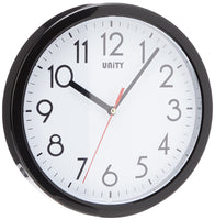 1 x RAW Customer Returns Unity Wall Clock, Hastings, Silent Sweep, Modern, Black, 22 cm - RRP €12.95