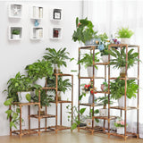 1 x RAW Customer Returns VIEWALL Plant Shelf Wooden Flower Stand Multifunctional Creative Flower Stairs Decoration Plant Stand For Indoor Outdoor Balcony Living Room Office Garden 11 Levels - RRP €46.2