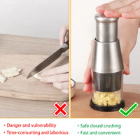 1 x RAW Customer Returns Stainless Steel 304 Garlic Masher Garlic Crusher Pressed Garlic Chopper Premium Garlic Press Manual Chopper Easy To Clean Vegetable Cutter For Garlic, Peppers And Onions - RRP €15.12