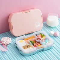 1 x RAW Customer Returns Children s lunch box with compartments, Bento box lunch box with 6 compartments and 1 silicone seal to keep food fresh, children s lunch box with compartments for microwaves and dishwashers, for picnics pink  - RRP €13.93