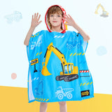 1 x RAW Customer Returns Children s Beach Towel - Hooded Towel, 70 x 70cm, Children s Hooded Towel, Poncho, Children s Poncho Towel, Beach Towel, Boys Hooded Towel, Children s Bathroom, Children s Tractor Bath Towel for Travel - RRP €17.14