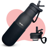 1 x Brand New MyWelfare 500ml insulated bottle with 2 lids, 15 hours hot 30 hours cold, Vacuum separation insulated bottle with double wall - Sports bottle - RRP €19.28