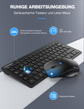 1 x RAW Customer Returns TECKNET wireless set, German QWERTZ layout, 2.4 GHz wireless mini keyboard mouse, 15m range connection, wireless quiet wireless keyboard with mouse for PC, laptop, smart TV - RRP €24.19