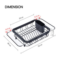 1 x RAW Customer Returns KINGRACK Extendable Dish Rack, Drip Tray for Drying Kitchen Utensils, with Cutlery and Cup Holder - RRP €32.23