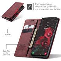 1 x Brand New Bigcousin Cell Phone Case Compatible with Samsung Galaxy A34 5G, Leather Flip Case Protective Case with Stand Function, Magnetic Closure, Card Slot - Wine Red - RRP €21.6