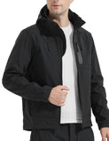 1 x RAW Customer Returns KUTOOK Softshell Jacket Men Winter Warm Transition Jacket Waterproof Breathable Windproof with Hood Outdoor Jacket Autumn Black 3XL - RRP €64.91