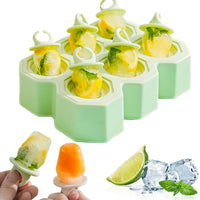 10 x Brand New BOOSHMall ice cream molds for children, 6 ice cream molds, small ice cream molds, popsicle molds, ice cream molds bpa free, ice lolly molds, for children and adults, ice cream molds, DIY popsicle, green - RRP €88.4