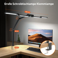 1 x RAW Customer Returns sympa Desk Lamp LED Dimmable, 2000L 103CM Desk Lamp Clamp Lamp with Gesture Switch and Memory Function, Screen Lamp for Large Workbenches, Black - RRP €56.46