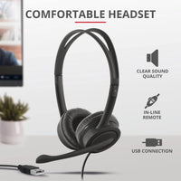 1 x RAW Customer Returns Trust Doba 2-in-1 Home Office Set, On-Ear USB Headset with Microphone and HD Webcam, Headphones for PC, Video Camera for Office, Chat, Business, Skype, Teams, Video Conference, Zoom, Laptop, Computer, Mac - RRP €15.92