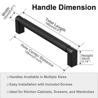 1 x RAW Customer Returns CILEYTION 10 pieces handles for kitchen cabinets, 128 mm hole spacing matt black, kitchen handles black, handles furniture and furniture handles black - RRP €31.46