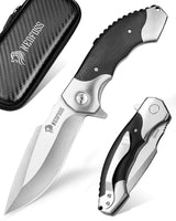 1 x RAW Customer Returns NedFoss SHARK folding knife outdoor, 10CM D2 steel one-hand knife with G10 handle, large pocket knife with liner lock ball bearing, outdoor knife with glip, survival knife in gift box for collection - RRP €39.3