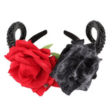 3 x Brand New JIAHG Halloween Day of the Dead Headband Mexican Headband Roses and Horns Headdress Halloween Hairband Women Ladies Halloween Accessories Costume Hairbands Devil Horns Hairbands - RRP €45.0