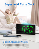 1 x RAW Customer Returns Mesqool Night Light Alarm Clock, Travel Alarm Clock, Loud Alarm Plug-in Clock, 7 Digital LED Display, Large Colored Night Light, Brightness Control Alarm Volume Adjustable, 12 24 H, 2 USB Power Ports, Snooze - RRP €26.21