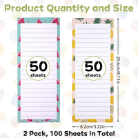 2 x Brand New Magnetic Notepads - Vaktop 100 Sheets Refrigerator Shopping List Pad, Shopping List Block Magnet, To-Do List, Magnetic Block Refrigerator for Reminders Message Labels Calendar 9 x 20 cm  - RRP €40.8