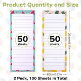 2 x Brand New Magnetic Notepads - Vaktop 100 Sheets Refrigerator Shopping List Pad, Shopping List Block Magnet, To-Do List, Magnetic Block Refrigerator for Reminders Message Labels Calendar 9 x 20 cm  - RRP €40.8