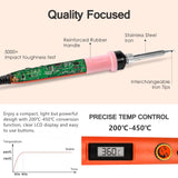 1 x RAW Customer Returns Soldering iron set, SREMTCH 80W soldering iron with LCD screen 200 C - 450 C 20-in-1 soldering set with ON OFF switch and adjustable temperature button, Pro quick heating ceramic thermostat design - RRP €29.99