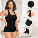 1 x RAW Customer Returns YARRCO Shape Undershirt Women s Shaping Tank Top Tummy Control Shapewear Sports Tank Top Figure-Shaping Strap Top Body Shaper Shirt Seamless Camisole Shaping Shirt Black-Wide Straps, S  - RRP €21.46