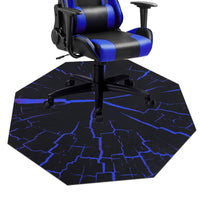 1 x RAW Customer Returns SHACOS floor protection mat for hard floors, office chair mat Octagon 120cm, chair mats non-slip blue desk chair mat floor mat office chair, chair mat gaming chair carpet for laminate - RRP €26.04