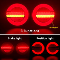 1 x RAW Customer Returns Yuanjoy 2 x Waterproof Round Tail Lights Trailer LED 12V 24V, E-Mark left and right Hamburg Tail Light Set - Multifunction Tail Lights Rear Light - RRP €55.28