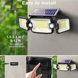 1 x RAW Customer Returns SIDSYS LED Solar with 2 Motion Sensors, 7300LM Waterproof Solar Lamp Outdoor, 305 LED Security Solar Flood Lights, Adjustable Spotlight Outdoor Light for Garden Yard Garage Path 1 Pack - RRP €26.71