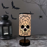 1 x RAW Customer Returns YNDD skull lamp, skull decoration skeleton bedside lamp touch dimmable, black vintage table lamp, 2 USB port, 3 brightness, retro E27 table lamp made of metal for Halloween decoration, bedroom - RRP €40.33