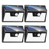 1 x RAW Customer Returns  4 Pack Solar Lamps, Peasur 140LED 180 Solar Lights for Outdoor 3 Modes LED Solar Waterproof Solar Light with Motion Sensor for Wall Light Garden - RRP €23.99