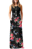 1 x Brand New AUSELILY Women s Summer Sleeveless Loose Maxi Dress Casual Long Dress with Pockets S, Rose Black  - RRP €32.99