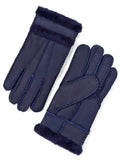 1 x Brand New YISEVEN Women s Winter New Leather Gloves Sheepskin Warm Thick Wool Fur Velvet Lining Thermal Wrist Driving Gift,Navy Blue L - RRP €22.8