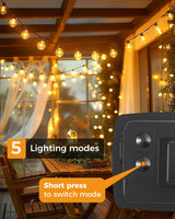 1 x RAW Customer Returns litogo 119.75ft solar fairy lights outdoor, 50 3 G40 LED fairy lights outdoor, 5 modes USB solar fairy lights outdoor weatherproof for balcony, terrace, garden, wedding, house, Christmas parties - RRP €65.99