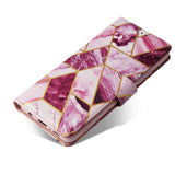 1 x RAW Customer Returns DEFBSC Case for Samsung Galaxy A12 M12, Marble Pattern Leather Protective Case Magnetic Adsorption Folio Mobile Phone Case with Card Slots Stand Function Marble Flip Wallet Protective Case- Purple - RRP €21.6