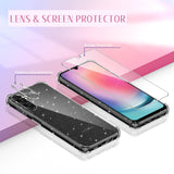 7 x Brand New Guscase Case for Samsung Galaxy A24 4G with 3 pieces of protective film and 3 pieces of camera protection, shockproof scratch-resistant glitter transparent soft silicone TPU cell phone case for Samsung Galaxy A24 4G - RRP €151.2