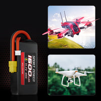 1 x RAW Customer Returns Hilldow M9 RC Battery 3S LiPo Battery 11.1V 120C 1600mAh with XT60 Plug, 2 Pack Lipo Battery Rechargeable for RC Airplane UAV Drone FPV - RRP €38.5