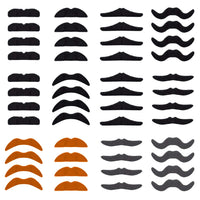 27 x Brand New XCOZU Self-Adhesive Mustache, 48Pcs Novelty Dress Up Adhesive Beards Fake Mustaches to Stick on for Party Decorations, Masquerade and Costumes - RRP €194.4