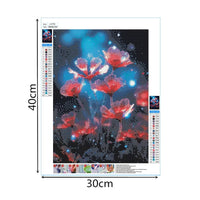 5 x Brand New 5D Diamond Painting Adults, Red Quinoa Flower Diamond Painting Pictures Full Drill, Flower DIY Diamond Painting Pictures Kits by Numbers for Children Girls Home Wall Decoration - 30x40cm LM  - RRP €102.0