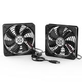 1 x RAW Customer Returns ELUTENG 2 in 1 USB Fan 140mm 5V, Double USB PC Fan USB Computer PC Fan 140mm Case Fan with 3 Adjustable Speeds for PS4 Laptop TV Box AV Cabinet Router - RRP €22.61