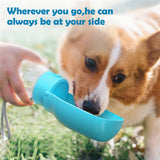 1 x RAW Customer Returns Dog Drinking Bottle 550 ml Peteast Foldable Dog Drinking Bottle for On the Go, BPA-Free, Dog Cat Pets Leak-Proof Water Bottle Dog for Hiking, Traveling Azure Blue  - RRP €13.1