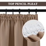 1 x RAW Customer Returns PONY DANCE Ruffle tape curtains for rail system curtain opaque Ruffle tape set of 2 H 245 x W 140 cm opaque curtains living room thermal curtain against cold, cappuccino - RRP €39.38