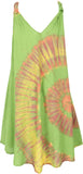 1 x RAW Customer Returns GURU SHOP Batik Tunic, Hippie Chic, Plus Size Beach Dress, Summer Dress, Women, Green, Synthetic, Size 40 - RRP €26.11