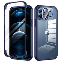 1 x RAW Customer Returns seacosmo Compatible for iPhone 12 Pro Max Case with Built-in Tempered Glass Screen Protector and Camera Protective Film 9H HD , 360 Degree Case Full Body Shockproof Cell Phone Case iPhone 12 Pro Max - Blue - RRP €17.84