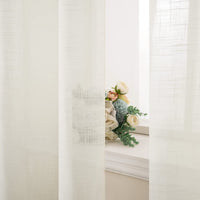 1 x RAW Customer Returns MIULEE Set of 2 Voile Curtains Sheer Linen Curtain with Eyelets Transparent Linen Look Curtain Eyelet Curtain Living Room Window Curtain Translucent Decorative Curtain Bedroom 140 x 225 cm W x H Ivory White - RRP €25.2