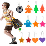 1 x Brand New KeaJuidy 12 pieces safety reflector pendant 6 styles key ring children reflector pendant with chains safety reflector pendant reflector pendant for school bags bicycles - RRP €36.0