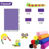 2 x Brand New 40 Pieces Felt Sheets, 20 30 cm Colorful Felt, for DIY Craft Manual Sewing Decoration, Purple - RRP €45.6