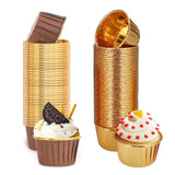 1 x RAW Customer Returns Pack of 100 Muffin Cases Cupcake Molds Paper Cupcake Muffin Cases Made of Aluminum Foil Disposable Baking Cups for Wedding Birthday Party Coffee Gold, Gold  - RRP €10.07