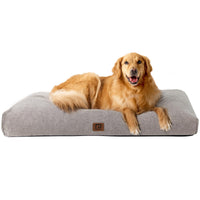 1 x RAW Customer Returns EHEYCIGA Shredded Memory Dog Bed for XXL Dogs, Waterproof Orthopedic Cushion for XXL Dogs with Removable Washable Cover, Dog Bed Mat with Non-Slip Bottom, Dog Mattress, Gray - RRP €47.99